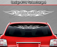 Design #116 Turbocharged - Windshield Window Tribal Flame Vinyl Sticker Decal Graphic Banner 36"x4.25"+