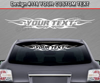 Design #116 Your Text - Custom Personalized Windshield Window Tribal Flame Vinyl Sticker Decal Graphic Banner 36"x4.25"+