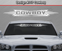 Design #117 Cowboy - Windshield Window Tribal Accent Vinyl Sticker Decal Graphic Banner 36"x4.25"+