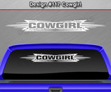 Design #117 Cowgirl - Windshield Window Tribal Accent Vinyl Sticker Decal Graphic Banner 36"x4.25"+