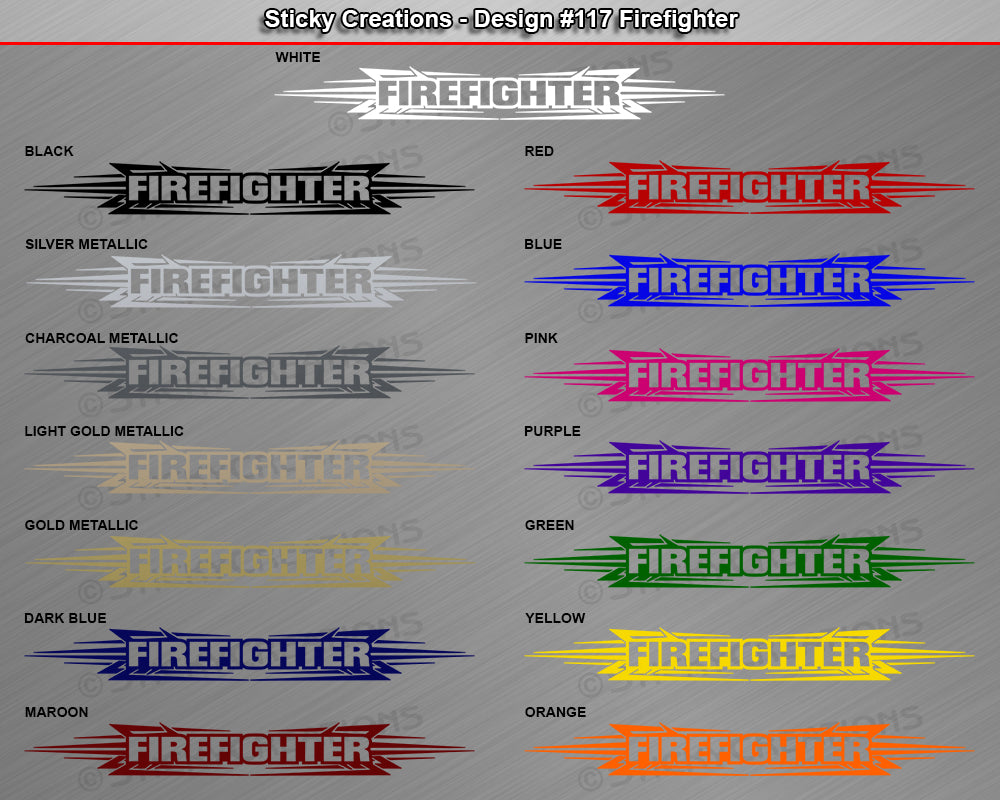 Design #117 Firefighter - Windshield Window Tribal Accent Vinyl Sticker Decal Graphic Banner 36"x4.25"+
