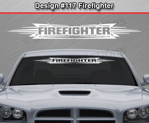 Design #117 Firefighter - Windshield Window Tribal Accent Vinyl Sticker Decal Graphic Banner 36"x4.25"+