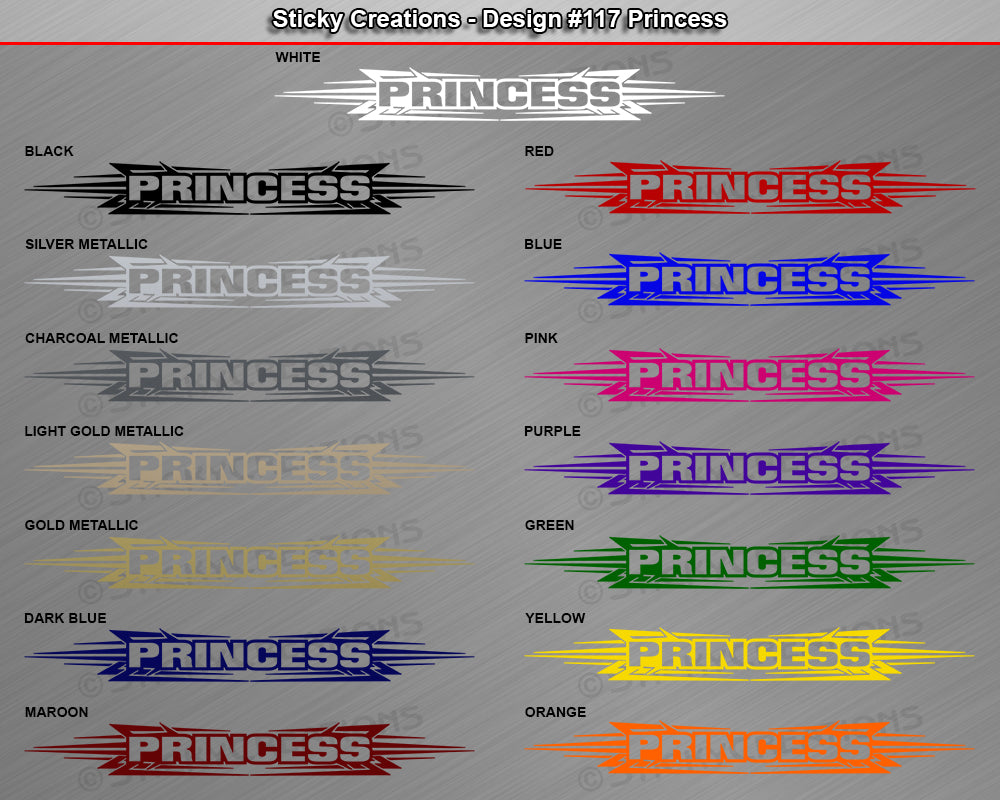 Design #117 Princess - Windshield Window Tribal Accent Vinyl Sticker Decal Graphic Banner 36"x4.25"+