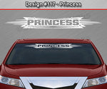 Design #117 Princess - Windshield Window Tribal Accent Vinyl Sticker Decal Graphic Banner 36"x4.25"+