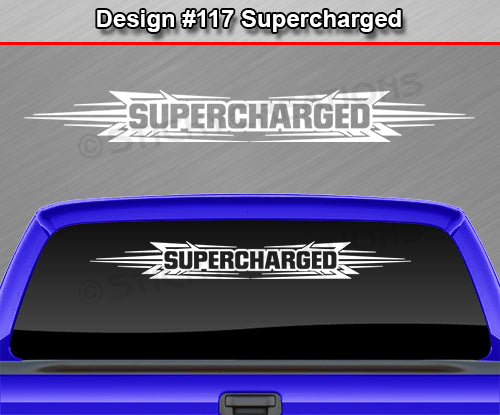 Design #117 Supercharged - Windshield Window Tribal Accent Vinyl Sticker Decal Graphic Banner 36"x4.25"+