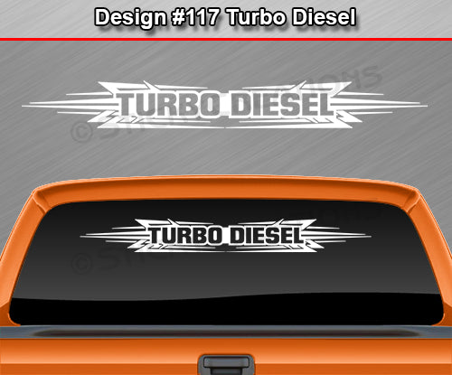 Design #117 Turbo Diesel - Windshield Window Tribal Accent Vinyl Sticker Decal Graphic Banner 36"x4.25"+
