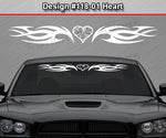 Design #118 Heart - Windshield Window Tribal Flame Vinyl Sticker Decal Graphic Banner 36"x4.25"+