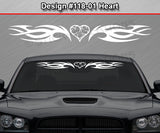 Design #118 Heart - Windshield Window Tribal Flame Vinyl Sticker Decal Graphic Banner 36"x4.25"+