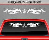 Design #118 Nautical Star - Windshield Window Tribal Blade Vinyl Sticker Decal Graphic Banner 36"x4.25"+