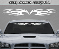 Design #118 - 36"x4.25" + Windshield Window Tribal Flame Vinyl Sticker Decal Graphic Banner
