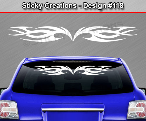 Design #118 - 36"x4.25" + Windshield Window Tribal Flame Vinyl Sticker Decal Graphic Banner