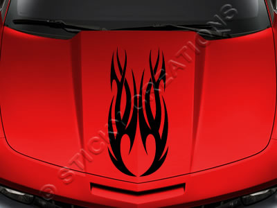 Design #118 Hood - Tribal Flame Decal Sticker Vinyl Graphic Car Truck SUV Vehicle
