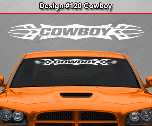 Design #120 Cowboy - Windshield Window Tribal Accent Vinyl Sticker Decal Graphic Banner 36"x4.25"+