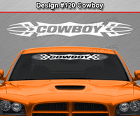 Design #120 Cowboy - Windshield Window Tribal Accent Vinyl Sticker Decal Graphic Banner 36"x4.25"+