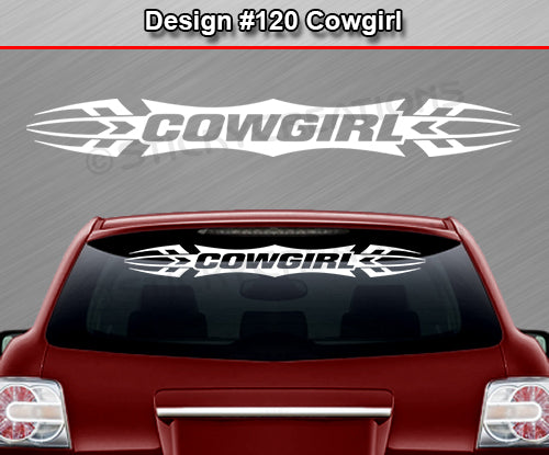 Design #120 Cowgirl - Windshield Window Tribal Accent Vinyl Sticker Decal Graphic Banner 36"x4.25"+