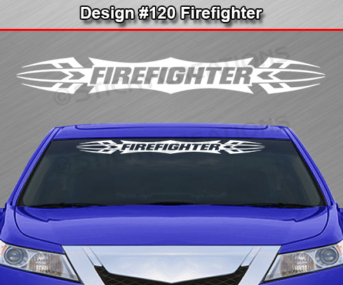 Design #120 Firefighter - Windshield Window Tribal Accent Vinyl Sticker Decal Graphic Banner 36"x4.25"+