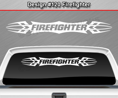 Design #120 Firefighter - Windshield Window Tribal Accent Vinyl Sticker Decal Graphic Banner 36"x4.25"+