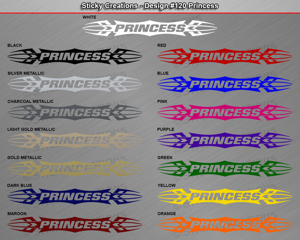 Design #120 Princess - Windshield Window Tribal Accent Vinyl Sticker Decal Graphic Banner 36"x4.25"+