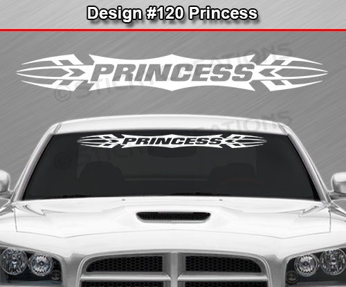 Design #120 Princess - Windshield Window Tribal Accent Vinyl Sticker Decal Graphic Banner 36"x4.25"+