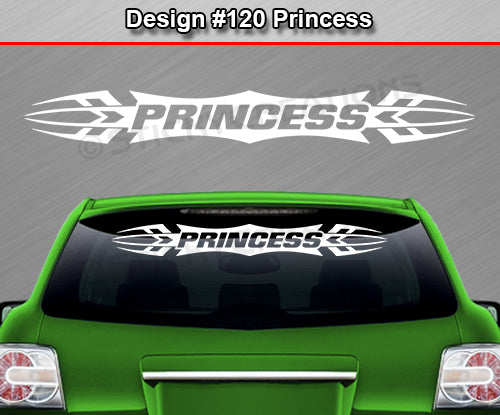 Design #120 Princess - Windshield Window Tribal Accent Vinyl Sticker Decal Graphic Banner 36"x4.25"+