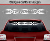 Design #120 Turbocharged - Windshield Window Tribal Accent Vinyl Sticker Decal Graphic Banner 36"x4.25"+