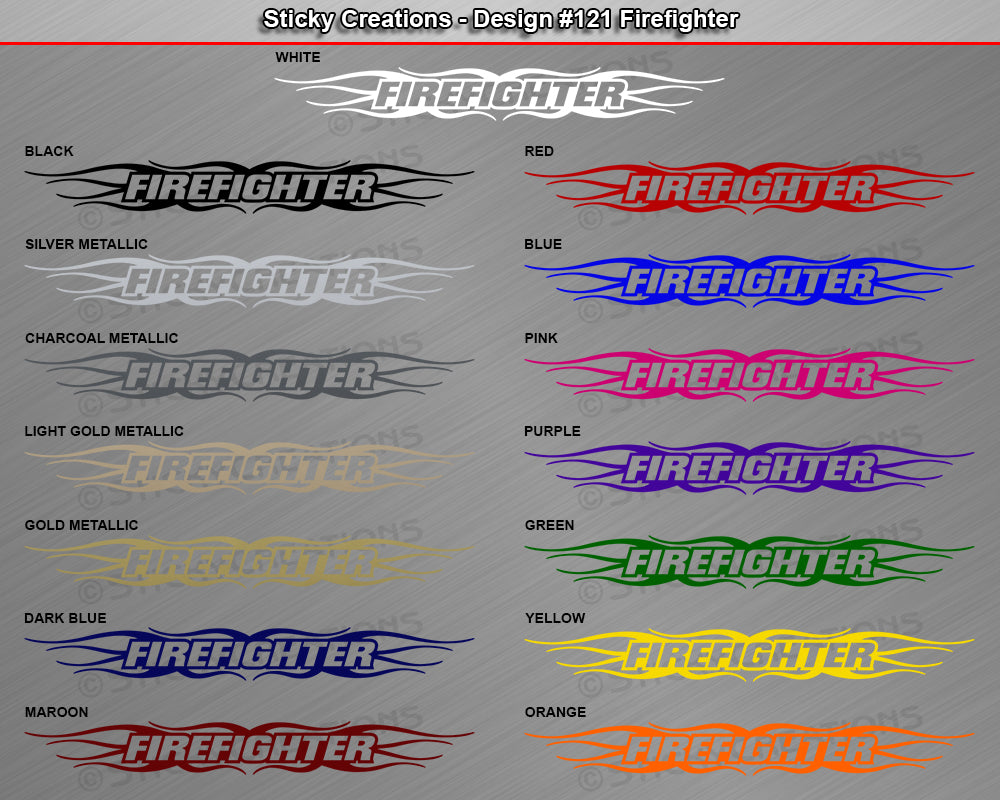 Design #121 Firefighter - Windshield Window Tribal Flame Vinyl Sticker Decal Graphic Banner 36"x4.25"+