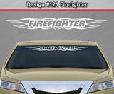Design #121 Firefighter - Windshield Window Tribal Flame Vinyl Sticker Decal Graphic Banner 36"x4.25"+