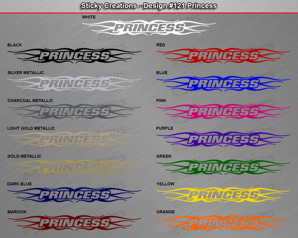 Design #121 Princess - Windshield Window Tribal Flame Vinyl Sticker Decal Graphic Banner 36"x4.25"+
