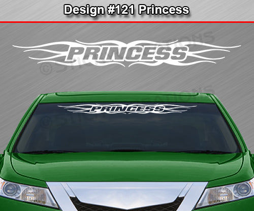 Design #121 Princess - Windshield Window Tribal Flame Vinyl Sticker Decal Graphic Banner 36"x4.25"+