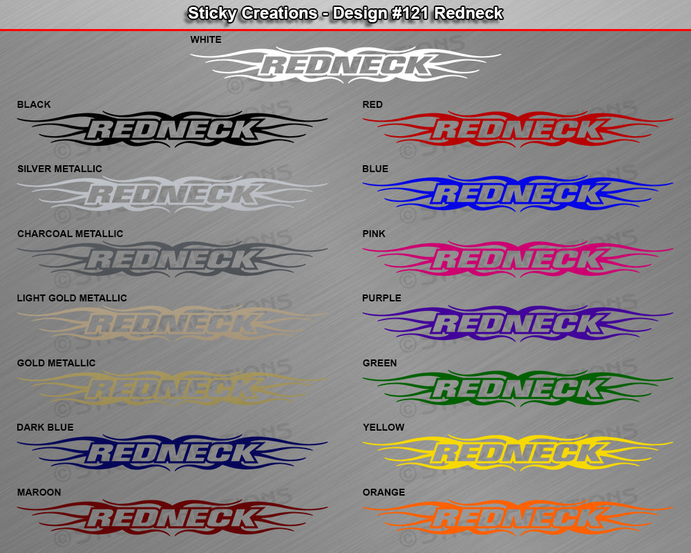 Design #121 Redneck - Windshield Window Tribal Flame Vinyl Sticker Decal Graphic Banner 36"x4.25"+