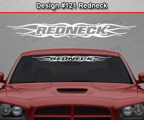 Design #121 Redneck - Windshield Window Tribal Flame Vinyl Sticker Decal Graphic Banner 36"x4.25"+