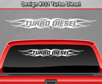 Design #121 Turbo Diesel - Windshield Window Tribal Flame Vinyl Sticker Decal Graphic Banner 36"x4.25"+