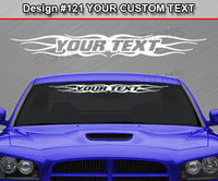 Design #121 Your Text - Custom Personalized Windshield Window Tribal Flame Vinyl Sticker Decal Graphic Banner 36"x4.25"+