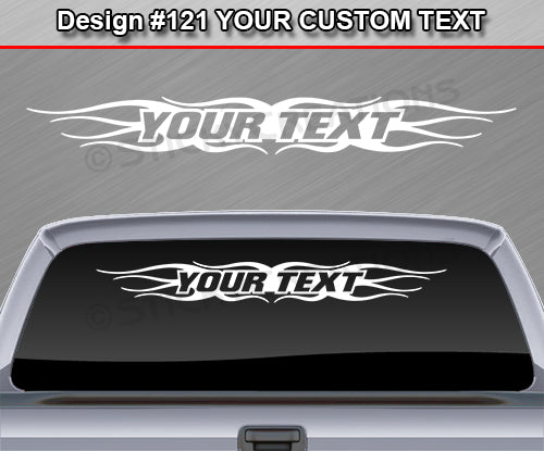 Design #121 Your Text - Custom Personalized Windshield Window Tribal Flame Vinyl Sticker Decal Graphic Banner 36"x4.25"+