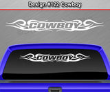 Design #122 Cowboy - Windshield Window Tribal Curls Vinyl Sticker Decal Graphic Banner 36"x4.25"+