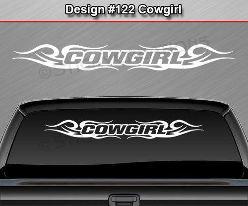 Design #122 Cowgirl - Windshield Window Tribal Curls Vinyl Sticker Decal Graphic Banner 36"x4.25"+