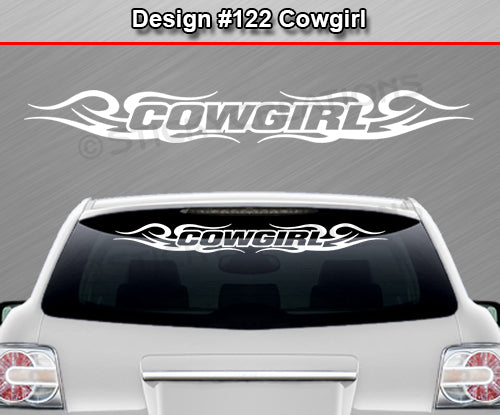 Design #122 Cowgirl - Windshield Window Tribal Curls Vinyl Sticker Decal Graphic Banner 36"x4.25"+