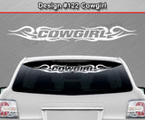Design #122 Cowgirl - Windshield Window Tribal Curls Vinyl Sticker Decal Graphic Banner 36"x4.25"+