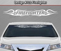 Design #122 Firefighter - Windshield Window Tribal Curls Vinyl Sticker Decal Graphic Banner 36"x4.25"+