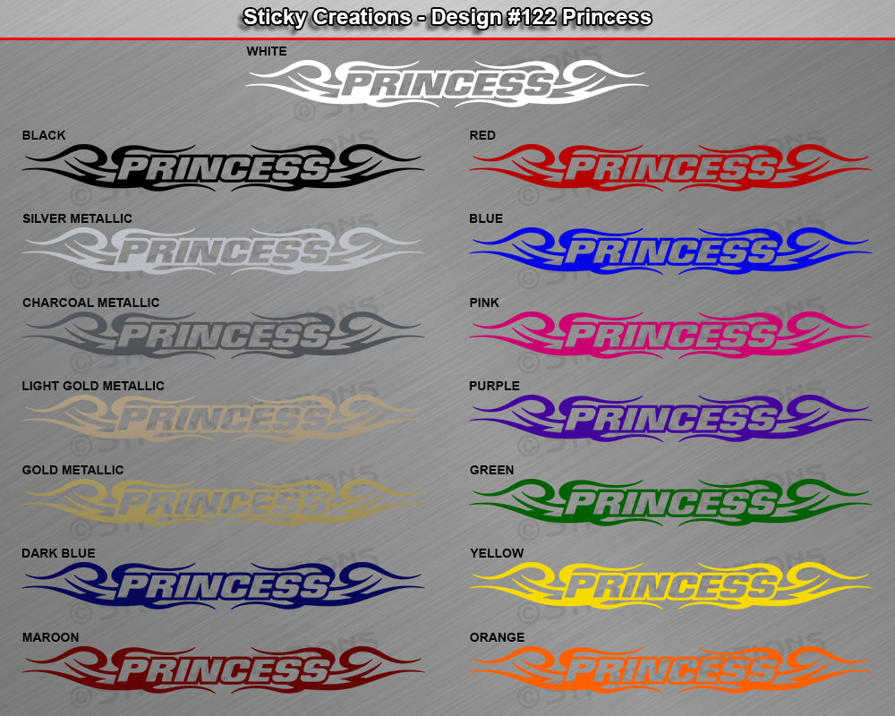 Design #122 Princess - Windshield Window Tribal Curls Vinyl Sticker Decal Graphic Banner 36"x4.25"+