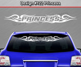 Design #122 Princess - Windshield Window Tribal Curls Vinyl Sticker Decal Graphic Banner 36"x4.25"+