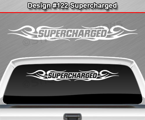 Design #122 Supercharged - Windshield Window Tribal Curls Vinyl Sticker Decal Graphic Banner 36"x4.25"+