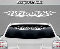 Design #122 Turbo - Windshield Window Tribal Curls Vinyl Sticker Decal Graphic Banner 36"x4.25"+