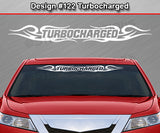 Design #122 Turbocharged - Windshield Window Tribal Curls Vinyl Sticker Decal Graphic Banner 36"x4.25"+