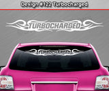 Design #122 Turbocharged - Windshield Window Tribal Curls Vinyl Sticker Decal Graphic Banner 36"x4.25"+