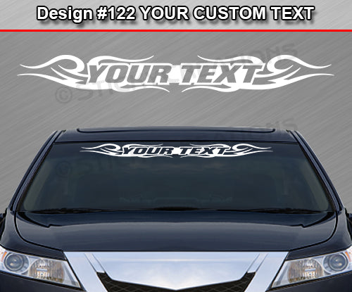 Design #122 Your Text - Custom Personalized Windshield Window Tribal Swirl Vinyl Sticker Decal Graphic Banner 36"x4.25"+