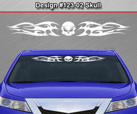 Design #123 Skull - Windshield Window Tribal Flame Vinyl Sticker Decal Graphic Banner 36"x4.25"+