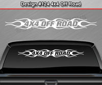 Design #124 4x4 Off Road - Windshield Window Flame Flaming Vinyl Sticker Decal Graphic Banner Truck 36"x4.25"+