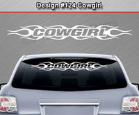 Design #124 Cowgirl - Windshield Window Flame Flaming Vinyl Sticker Decal Graphic Banner 36"x4.25"+