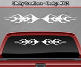 Design #125 - 36"x4.25" + Windshield Window Flame Flaming Vinyl Sticker Decal Graphic Banner